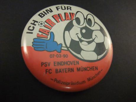 Fairplay voetbal PSV-Bayern München 1990 ( politie Duitsland
